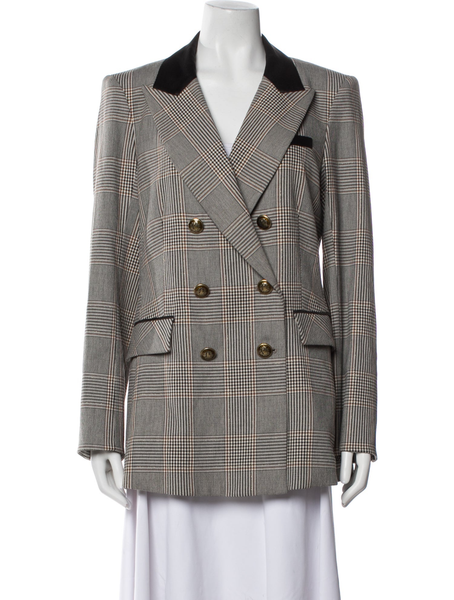 Veronica Beard Plaid Print Blazer