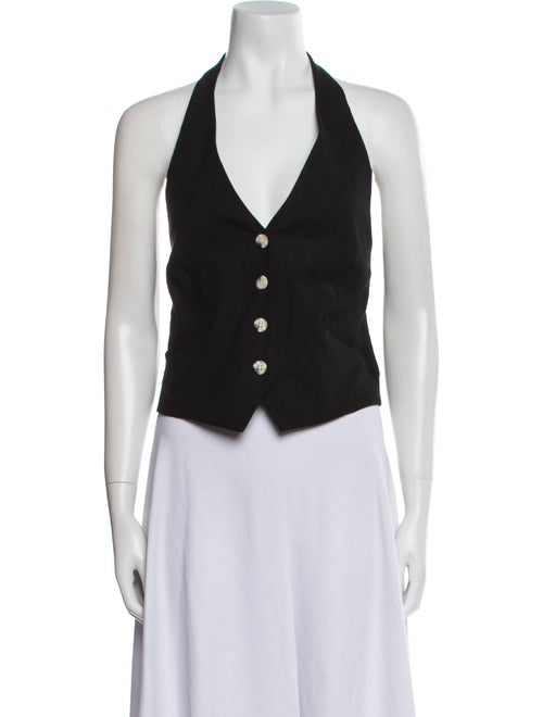 Veronica Beard Halterneck Sleeveless Crop Top