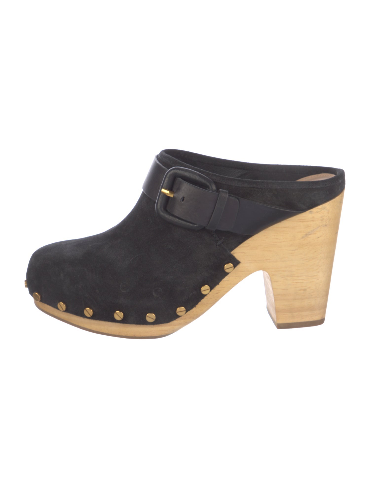 Veronica Beard Suede Studded Accents Mules