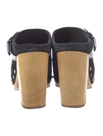 Veronica Beard Suede Studded Accents Mules