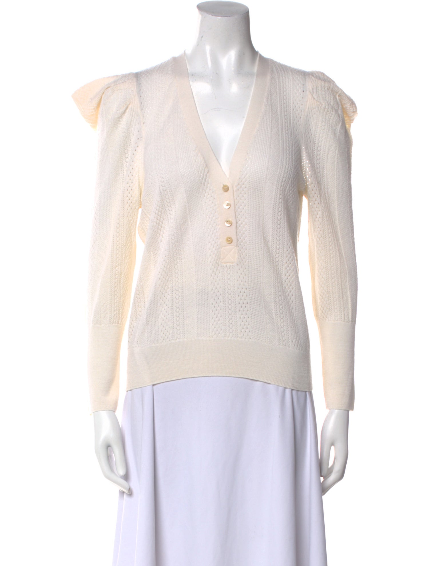 Veronica Beard Merino Wool V-Neck Sweater