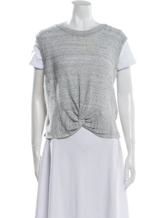Veronica Beard Linen Crew Neck T-Shirt