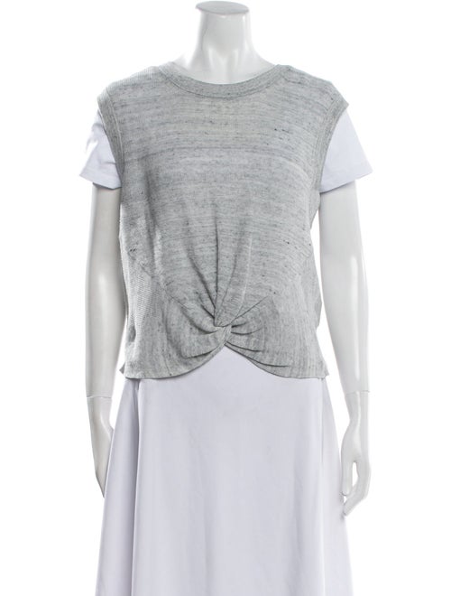 Veronica Beard Linen Crew Neck T-Shirt