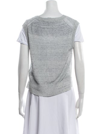 Veronica Beard Linen Crew Neck T-Shirt