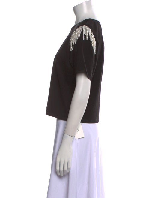 Veronica Beard Crew Neck Short Sleeve Crop Top