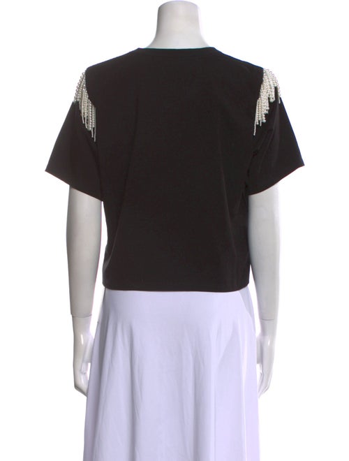 Veronica Beard Crew Neck Short Sleeve Crop Top