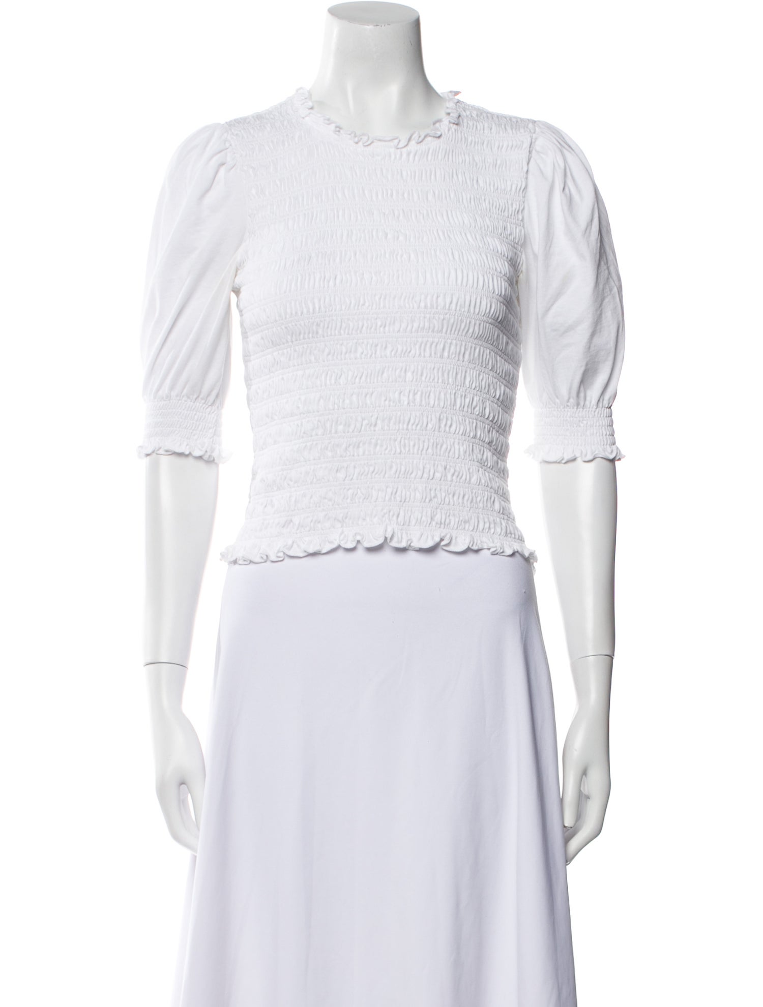 Veronica Beard Crew Neck Short Sleeve Crop Top