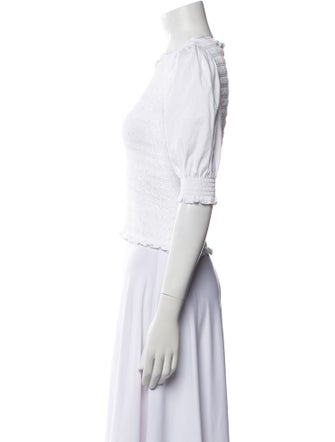 Veronica Beard Crew Neck Short Sleeve Crop Top