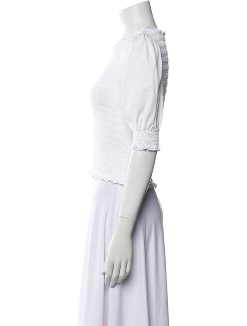 Veronica Beard Crew Neck Short Sleeve Crop Top