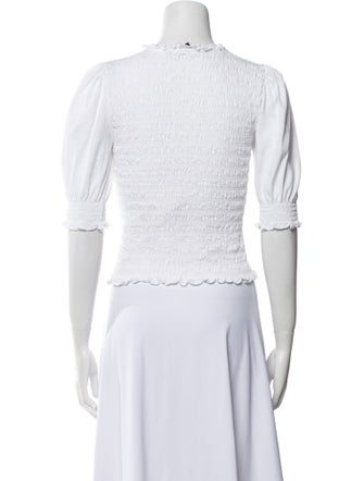 Veronica Beard Crew Neck Short Sleeve Crop Top