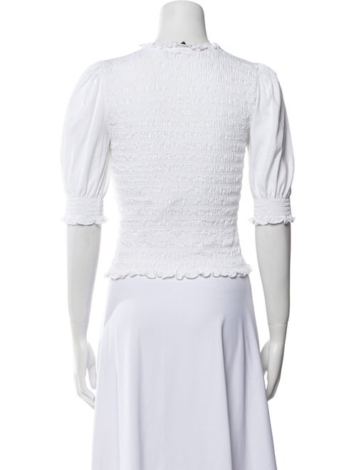 Veronica Beard Crew Neck Short Sleeve Crop Top