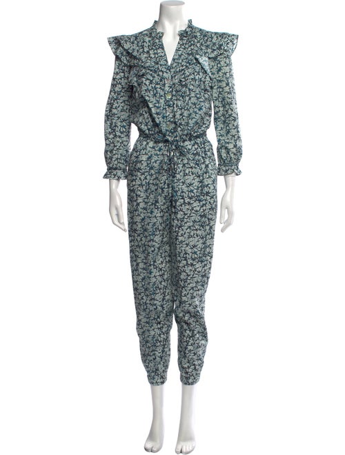 Veronica Beard Printed V-Neck Jumpsuit