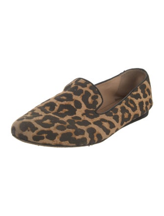 Veronica Beard Canvas Animal Print Loafers