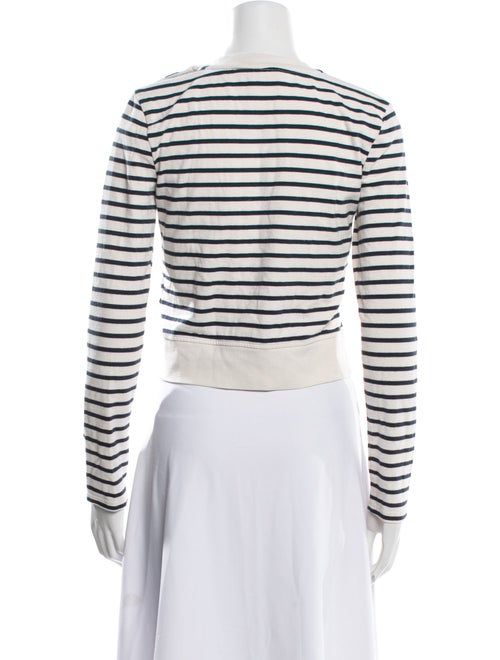 Veronica Beard Striped Crew Neck Crop Top