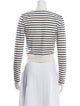 Veronica Beard Striped Crew Neck Crop Top
