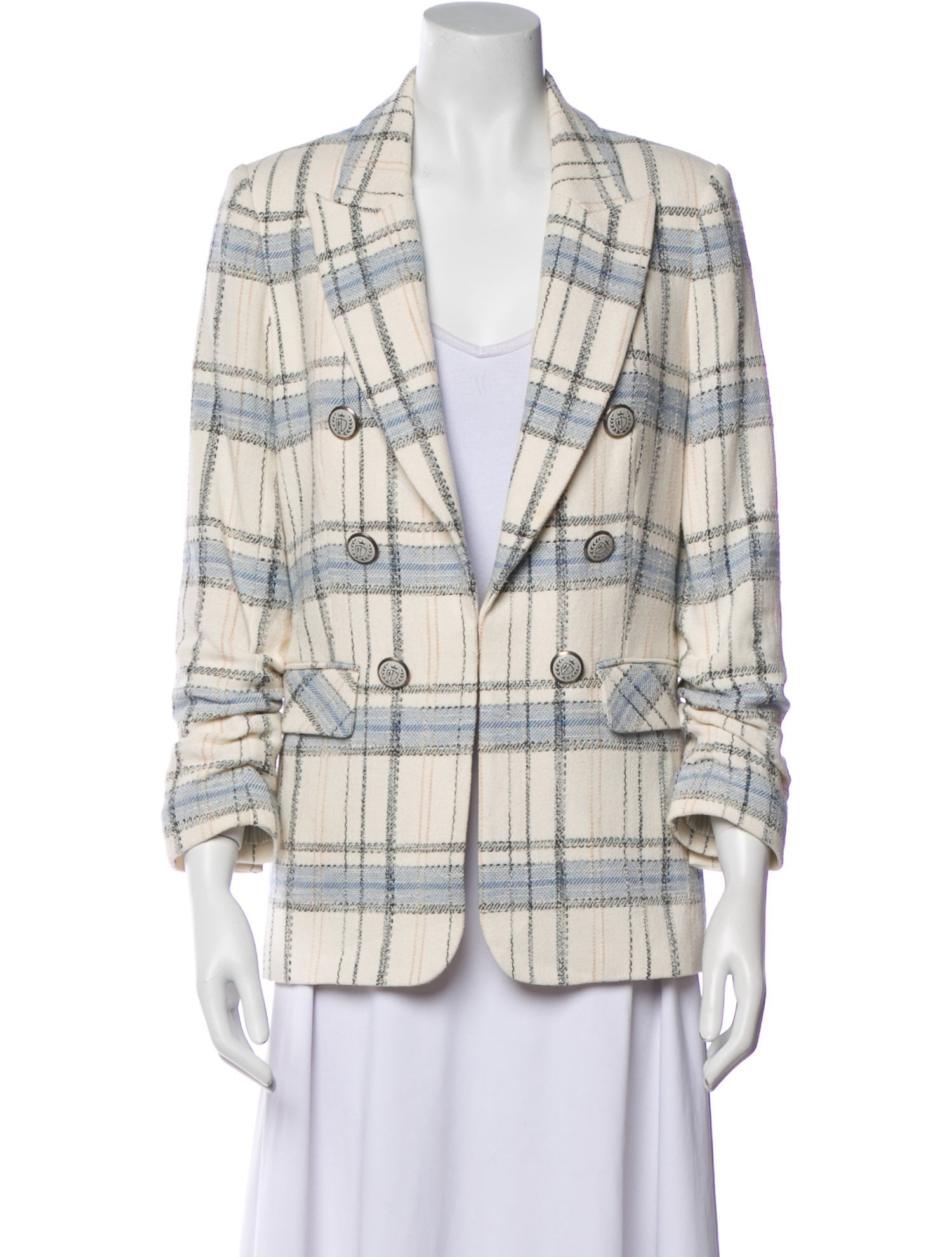 Veronica Beard Plaid Print Blazer