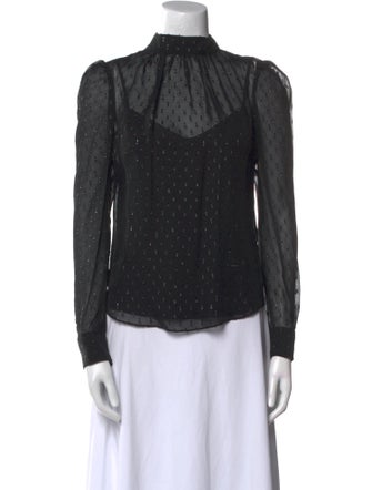 Veronica Beard Silk Mock Neck Blouse