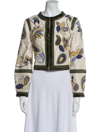 Veronica Beard Silk Printed Evening Jacket