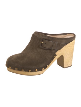 Veronica Beard Suede Studded Accents Mules