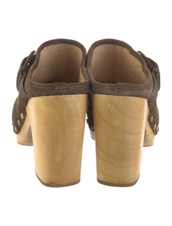 Veronica Beard Suede Studded Accents Mules