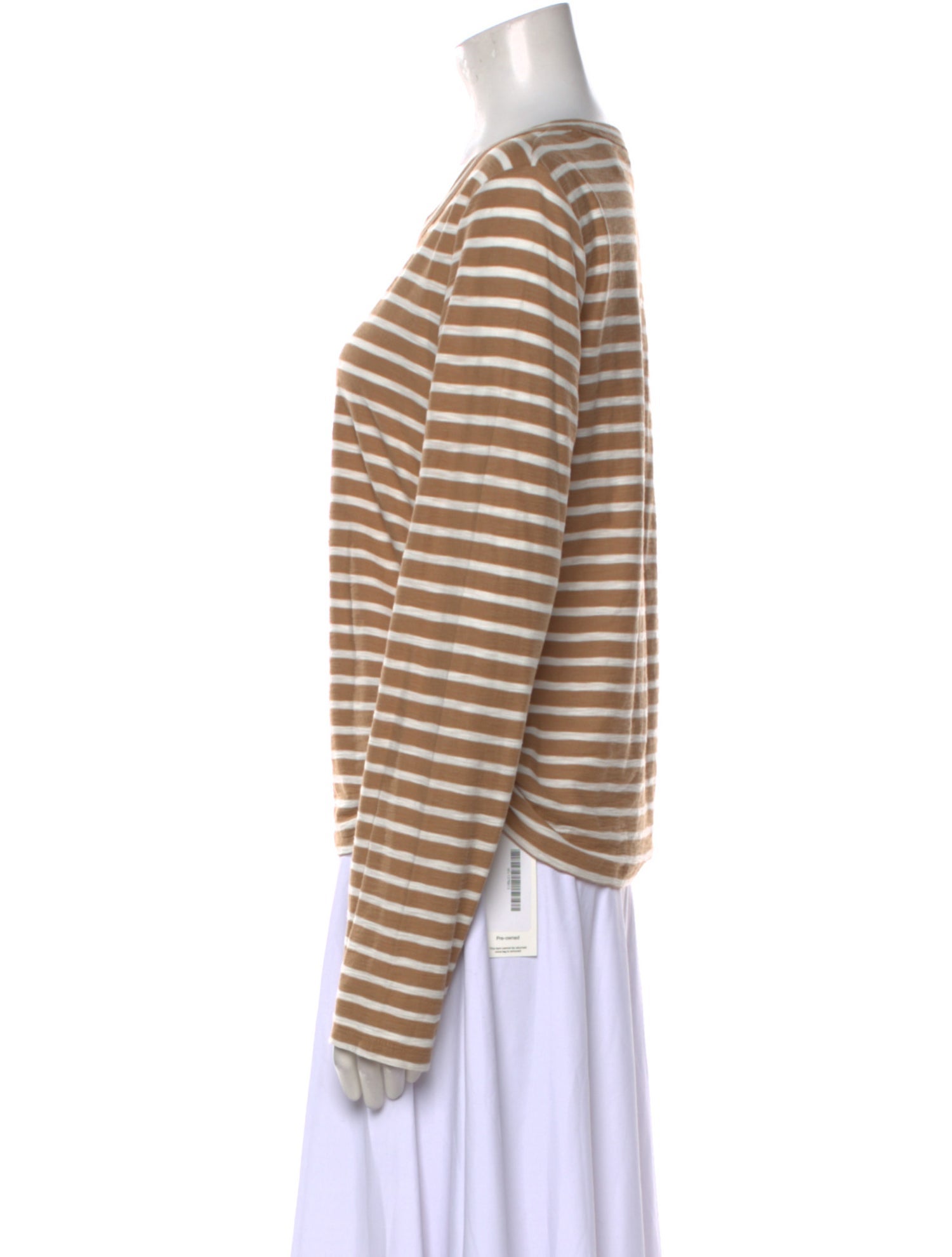 Veronica Beard Striped Scoop Neck Sweatshirt