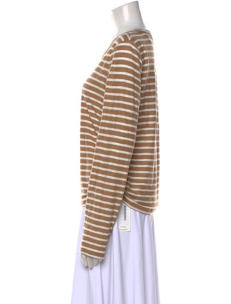 Veronica Beard Striped Scoop Neck Sweatshirt