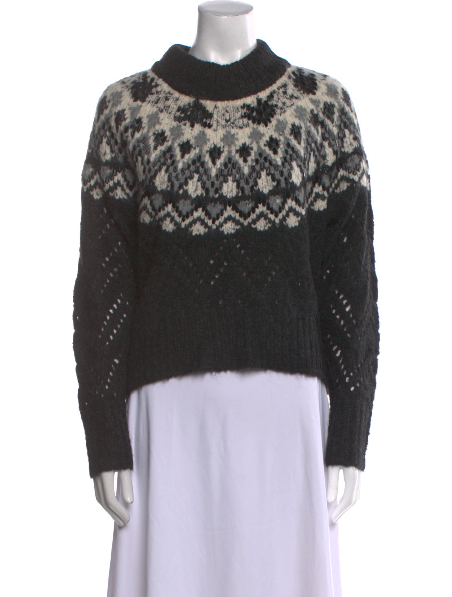 Veronica Beard Printed Crew Neck Sweater