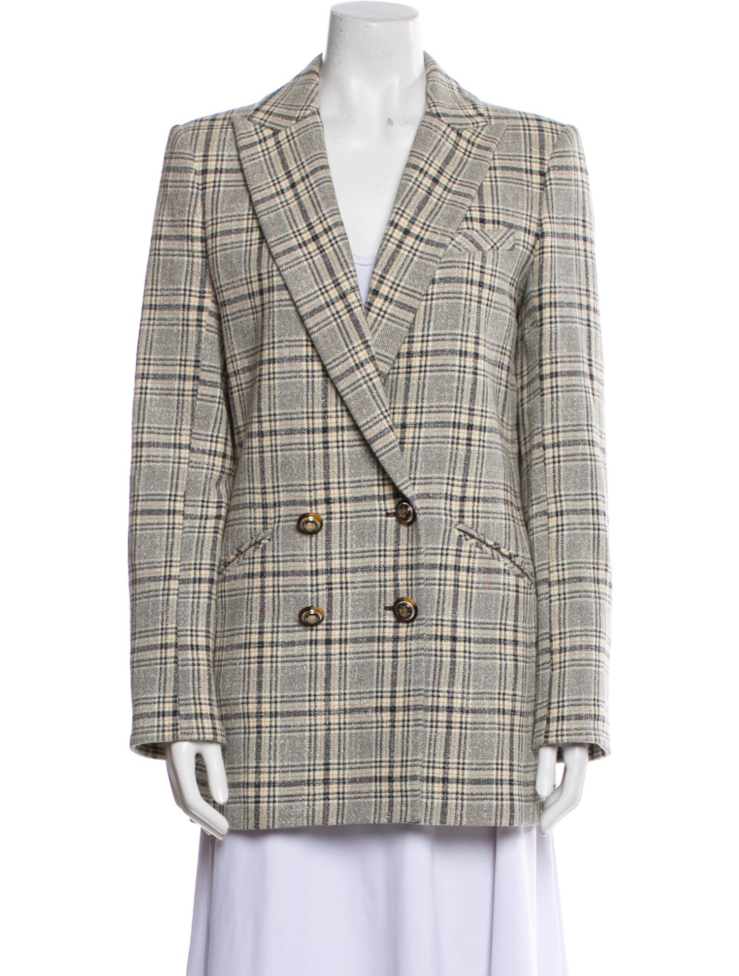 Veronica Beard Plaid Print Blazer