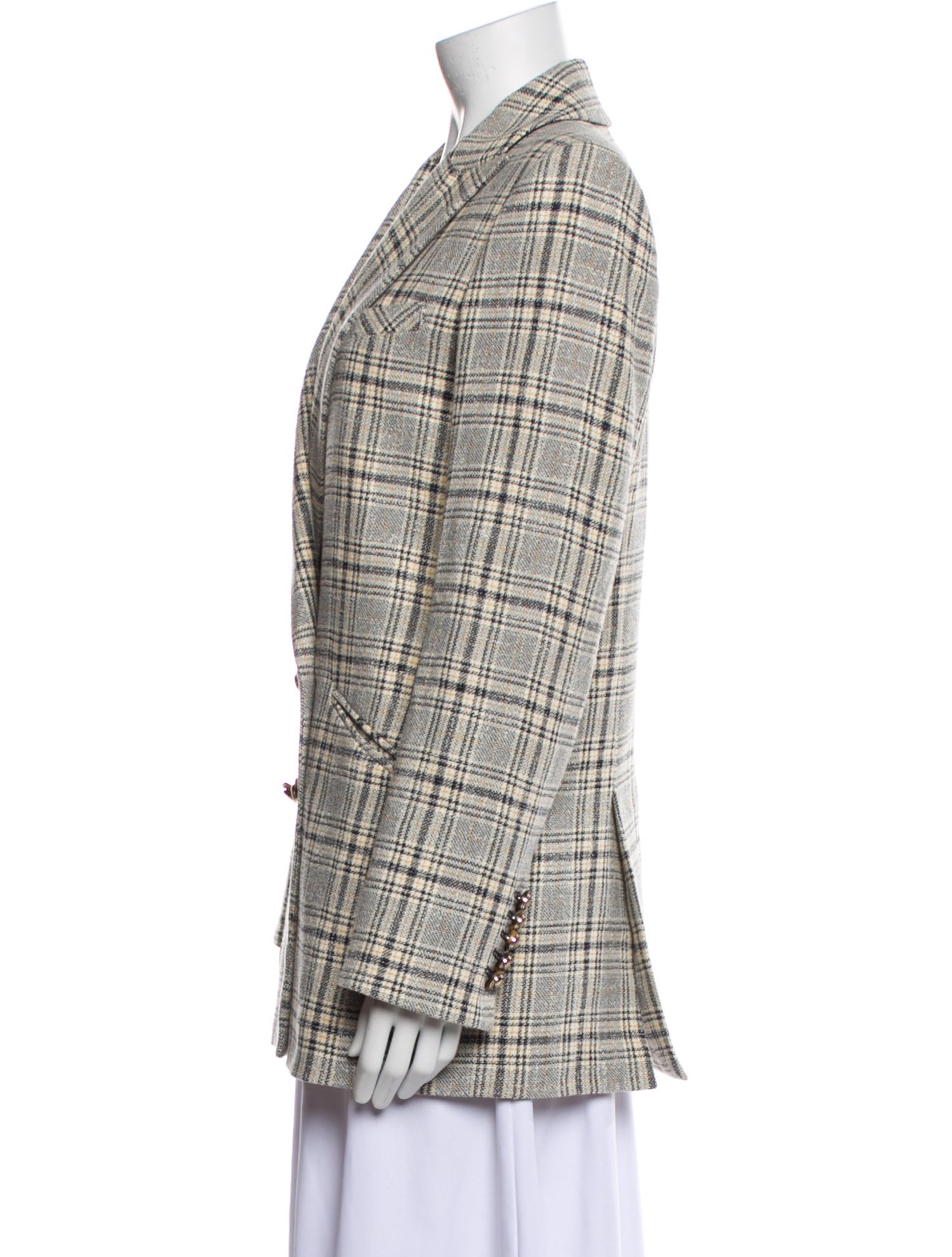 Veronica Beard Plaid Print Blazer