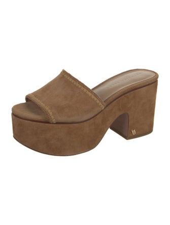 Veronica Beard Suede Whipstitch Trim Slides