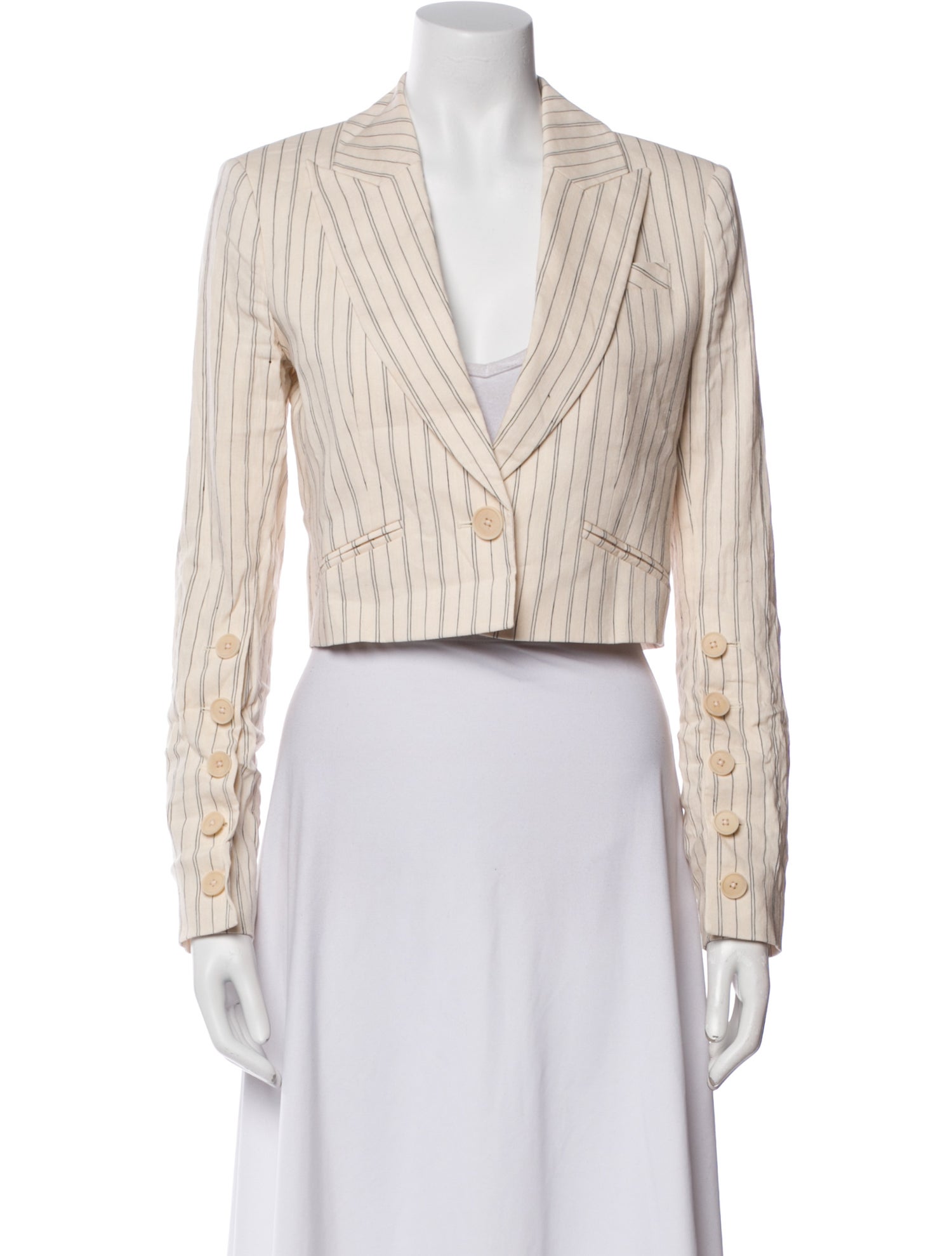 Veronica Beard Linen Striped Blazer
