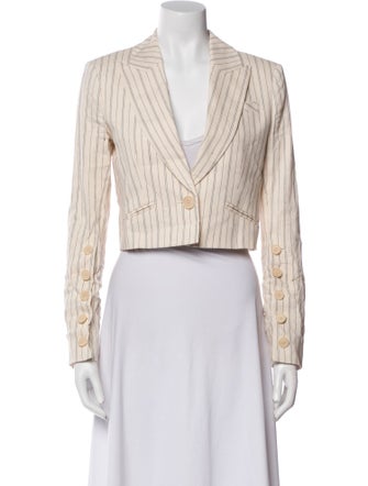 Veronica Beard Linen Striped Blazer