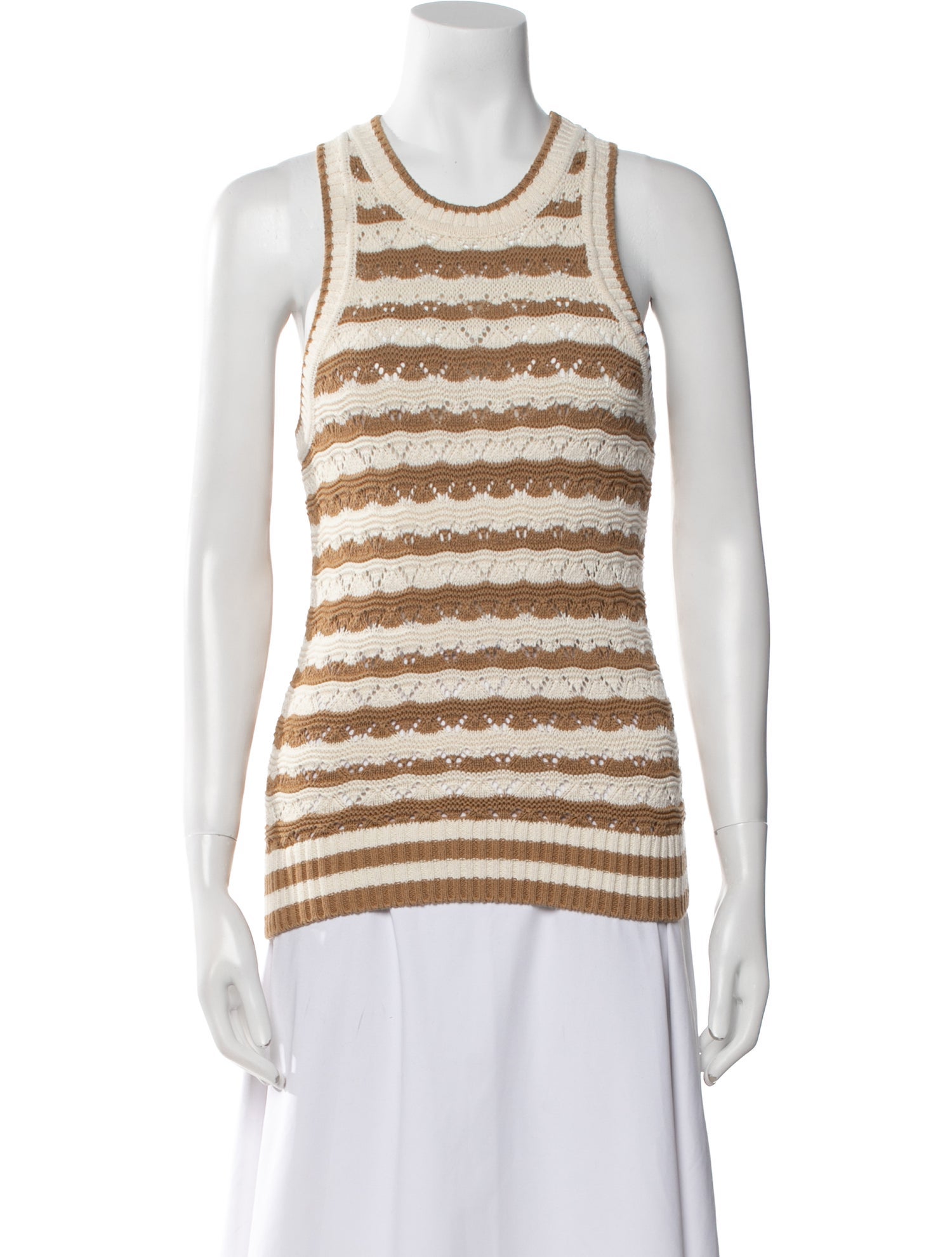 Veronica Beard Striped Scoop Neck Top