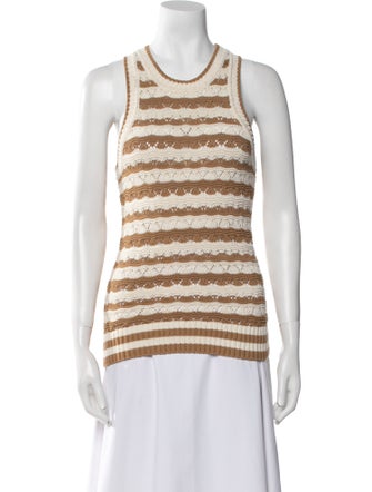 Veronica Beard Striped Scoop Neck Top