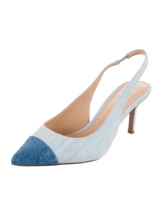 Veronica Beard Suede Colorblock Pattern Slingback Pumps
