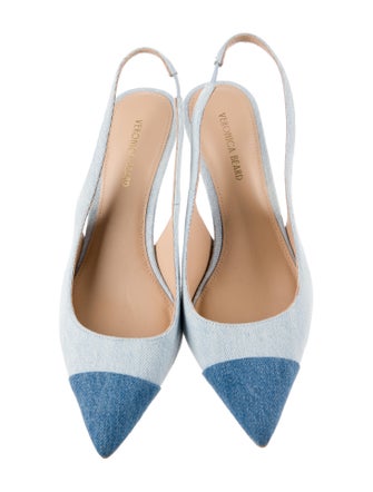 Veronica Beard Suede Colorblock Pattern Slingback Pumps