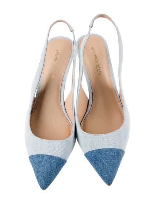 Veronica Beard Suede Colorblock Pattern Slingback Pumps