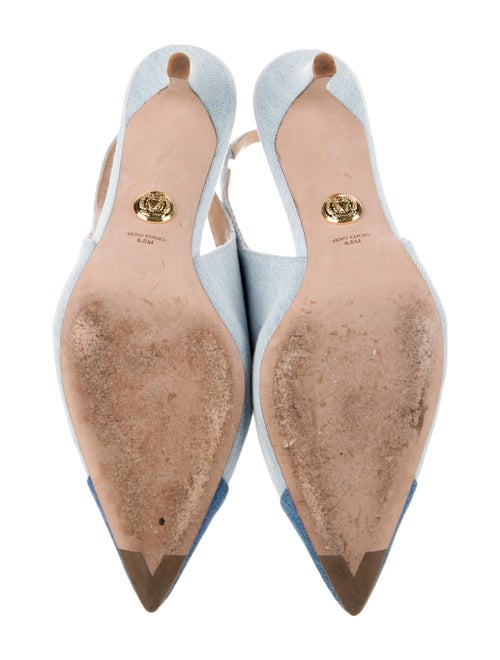 Veronica Beard Suede Colorblock Pattern Slingback Pumps