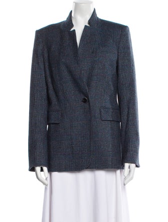 Veronica Beard Wool Plaid Print Blazer
