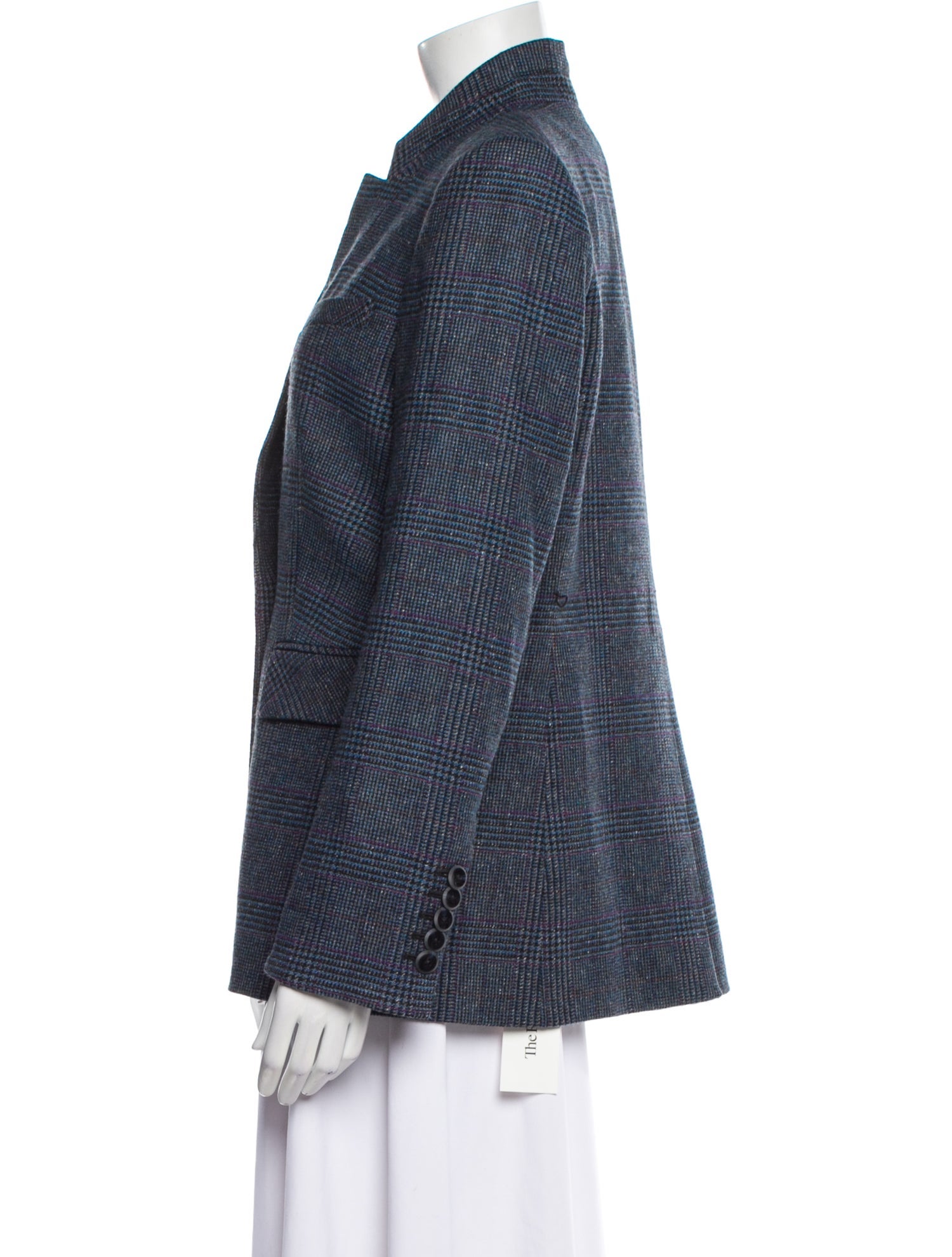 Veronica Beard Wool Plaid Print Blazer