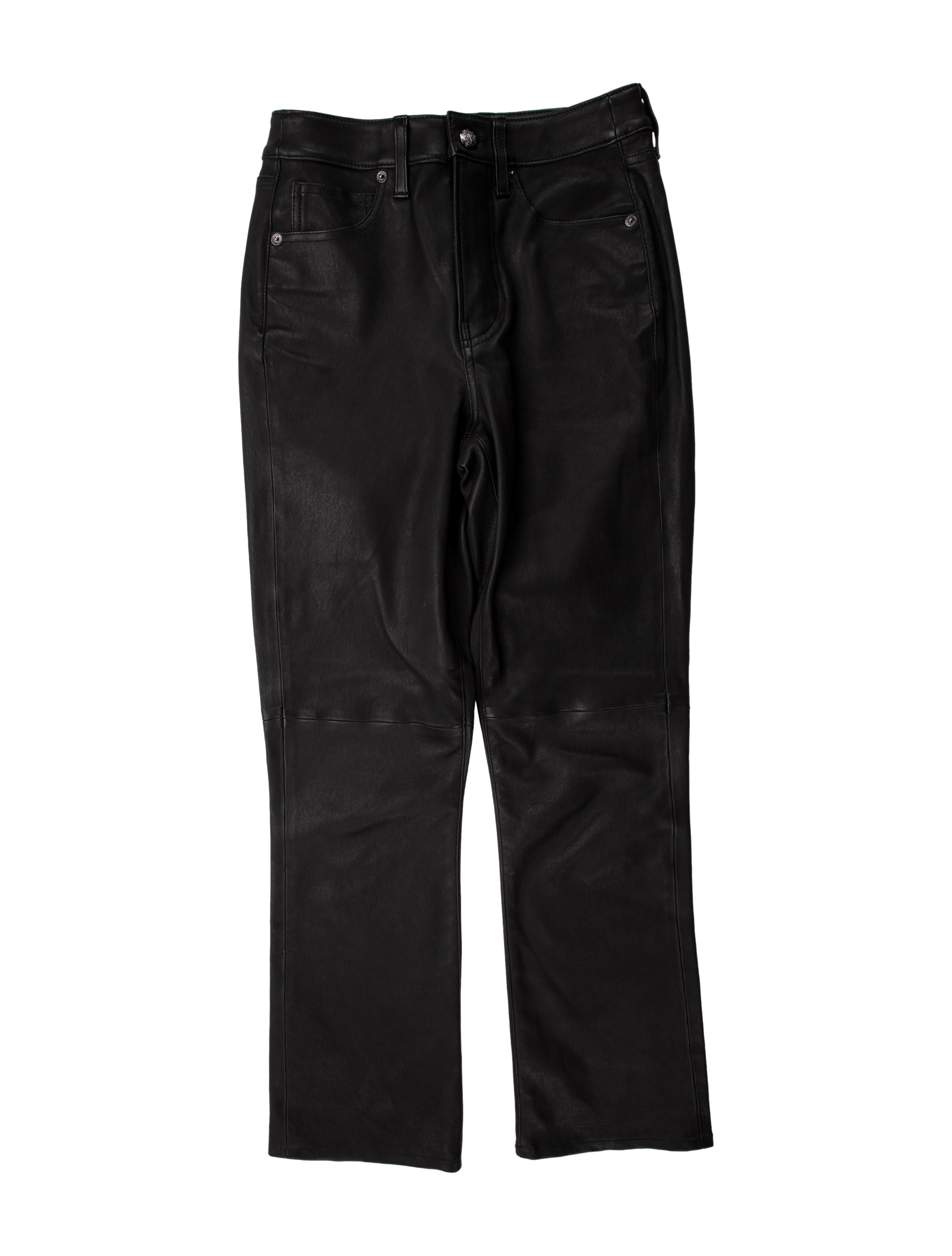 Veronica Beard Leather Straight Leg Pants
