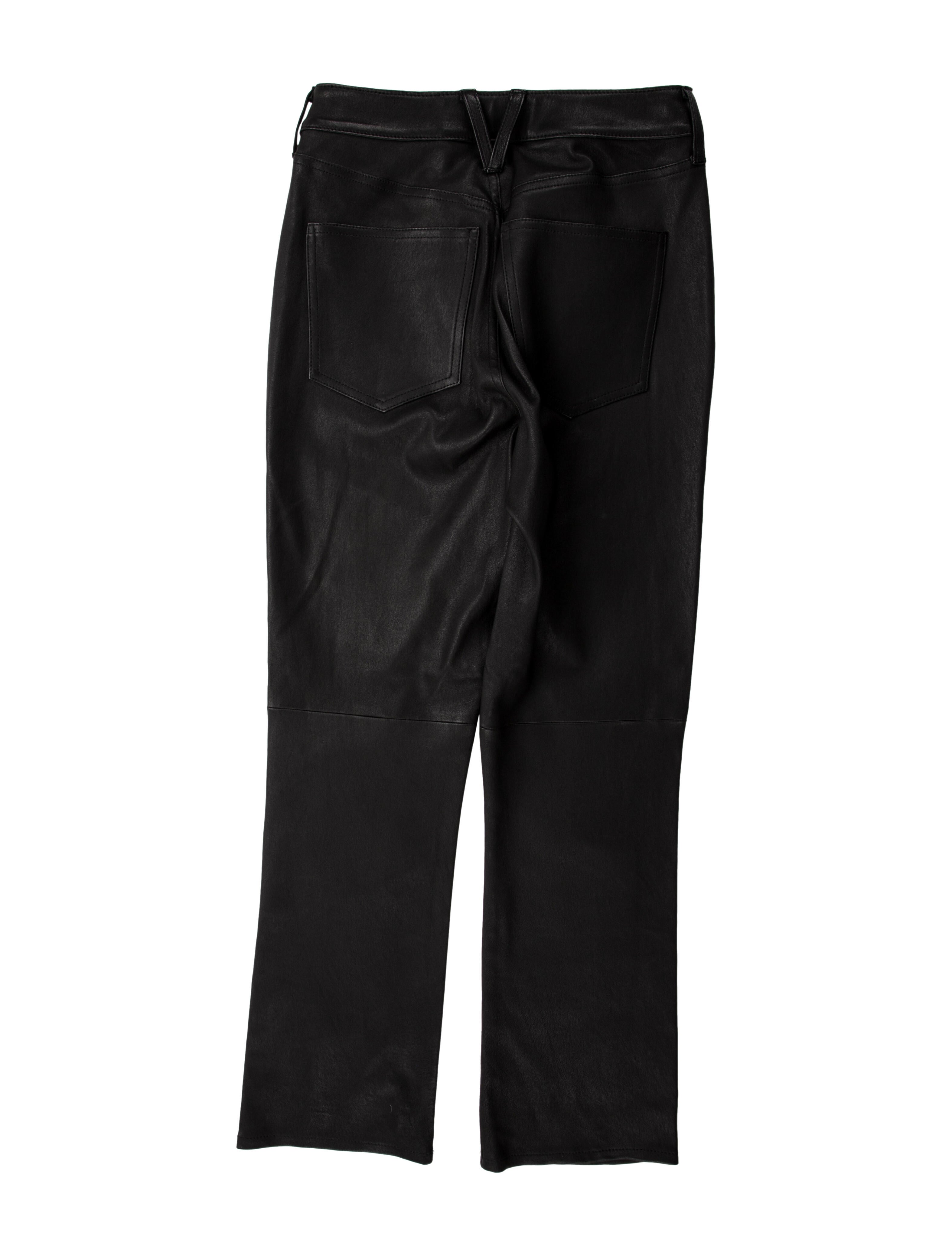 Veronica Beard Leather Straight Leg Pants