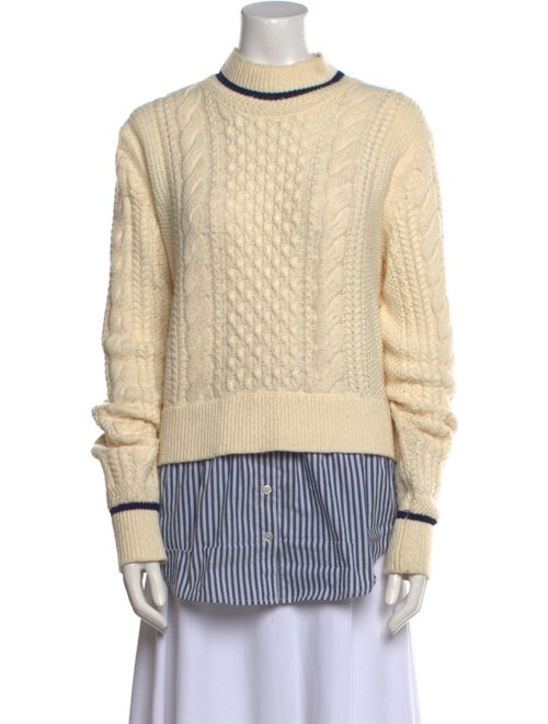 Veronica Beard Striped Mock Neck Sweater