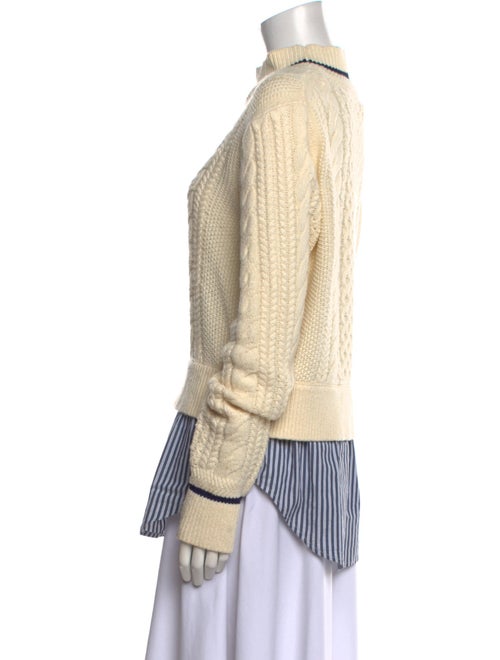 Veronica Beard Striped Mock Neck Sweater