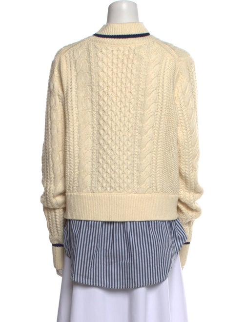 Veronica Beard Striped Mock Neck Sweater