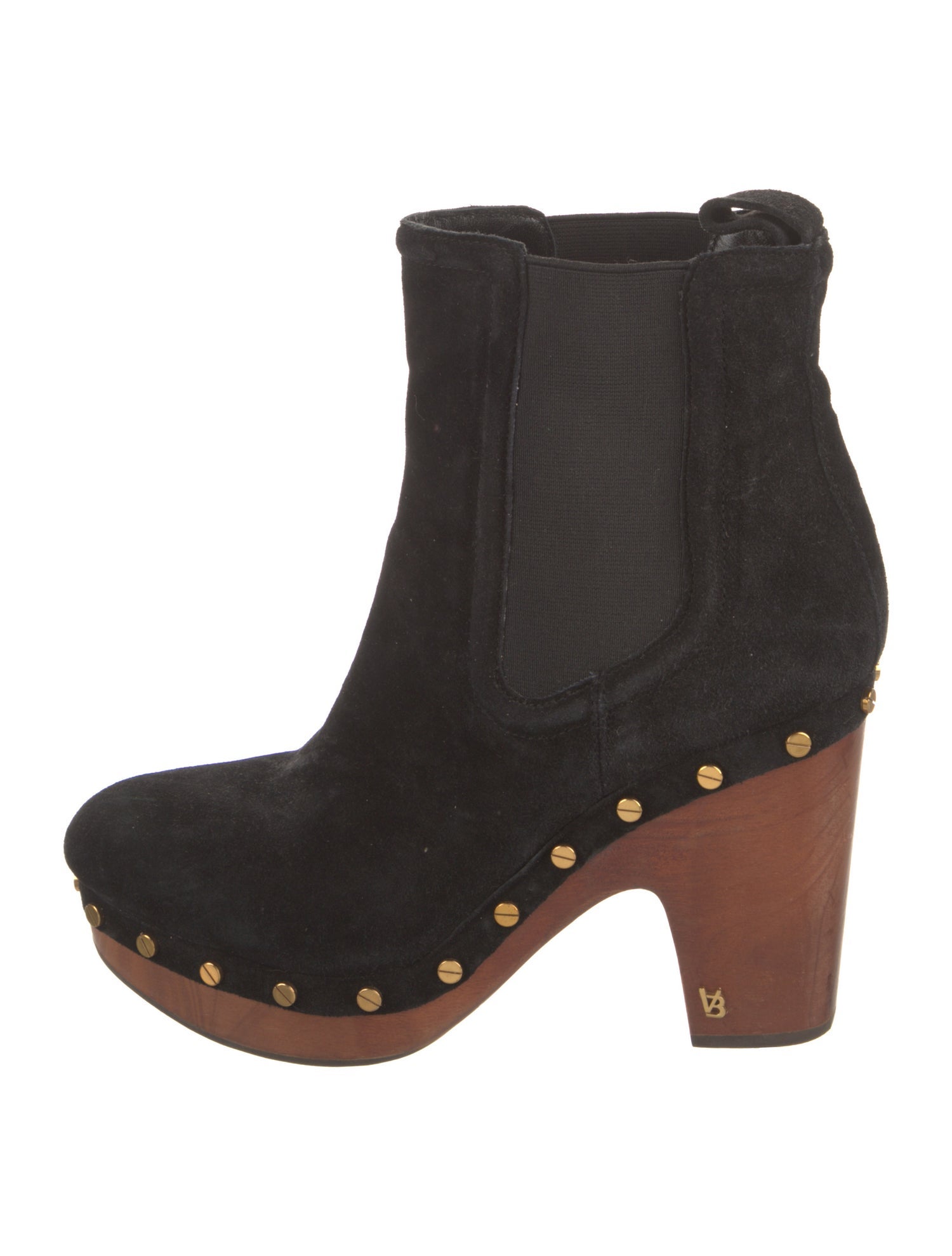Veronica Beard Suede Studded Accents Chelsea Boots