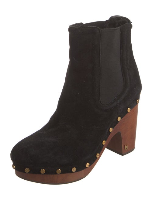 Veronica Beard Suede Studded Accents Chelsea Boots