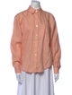 Veronica Beard Linen Long Sleeve Button-Up Top