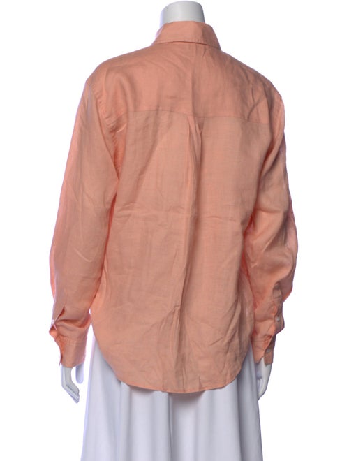 Veronica Beard Linen Long Sleeve Button-Up Top