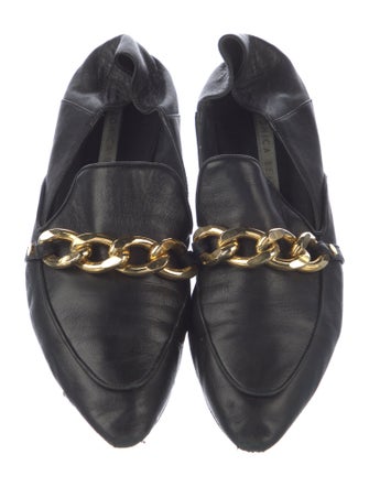 Veronica Beard Leather Chain-Link Accents Pumps